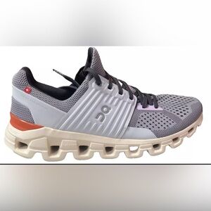 On Running Cloud Running Shoe - Women’s Gray with Pink Accent